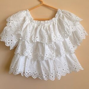 EUC Hannah Banana White Top Size 16